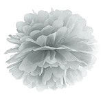 pom poms blomma silver Partydeco