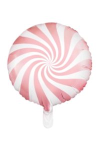 Folieballong CANDY, rosa/vit