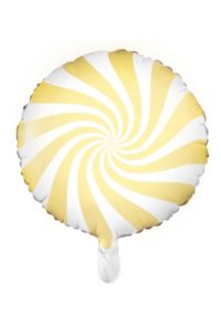 Folieballong CANDY, gul/vit