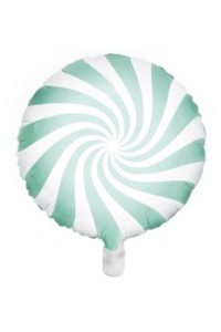 Folieballong CANDY, mint/vit