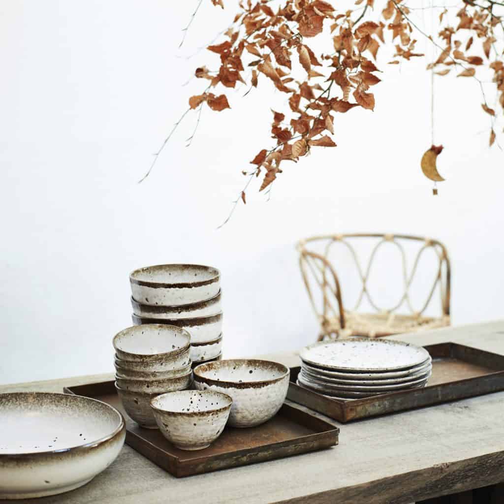 skål 12cm vit brun Madam Stoltz