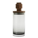 Glasburk Salvie från Nordal med trälock, perfekt för förvaring av köksingredienser eller som dekorativ detalj.