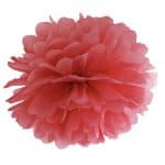 pom poms blomma röd Partydeco