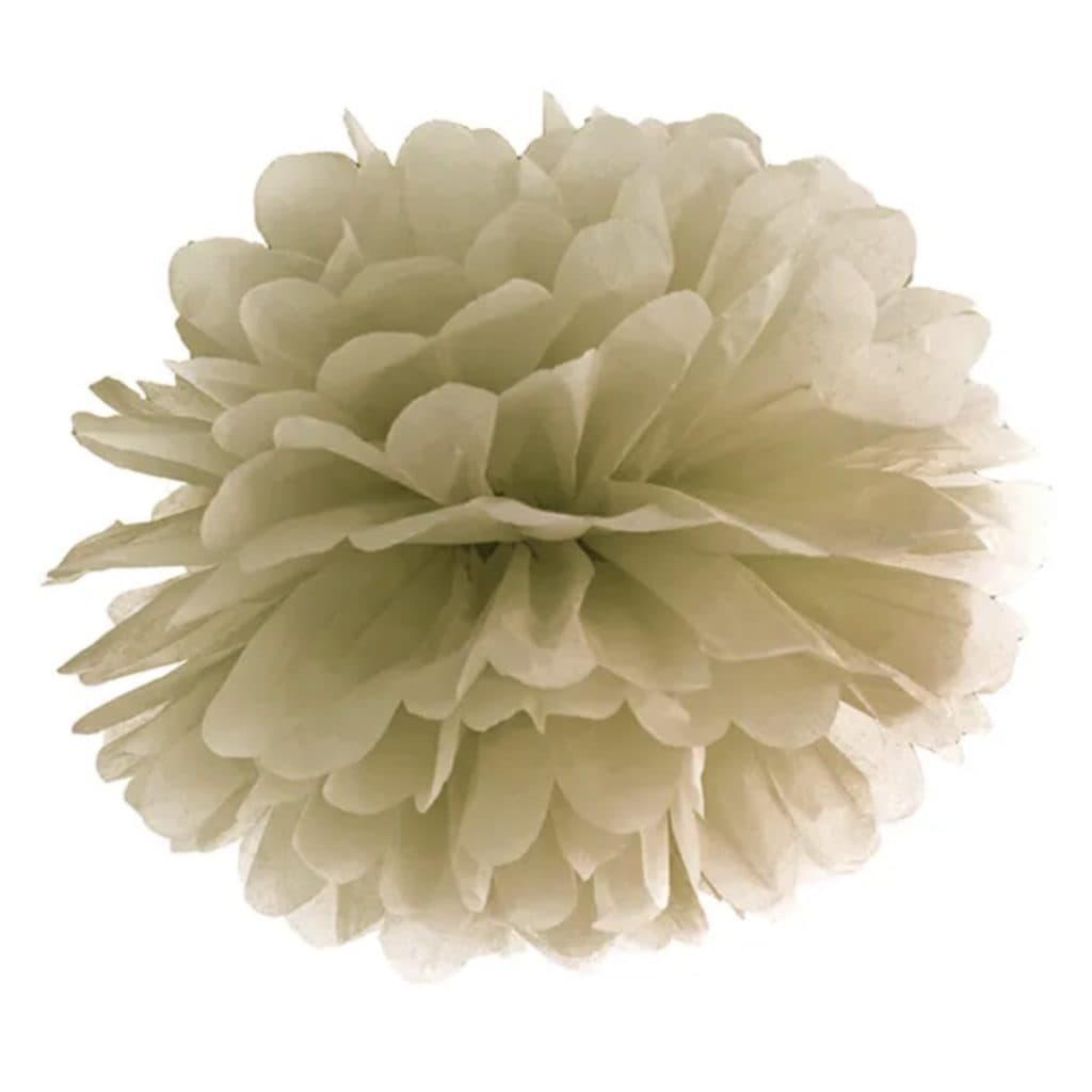 pom poms blomma guld Partydeco