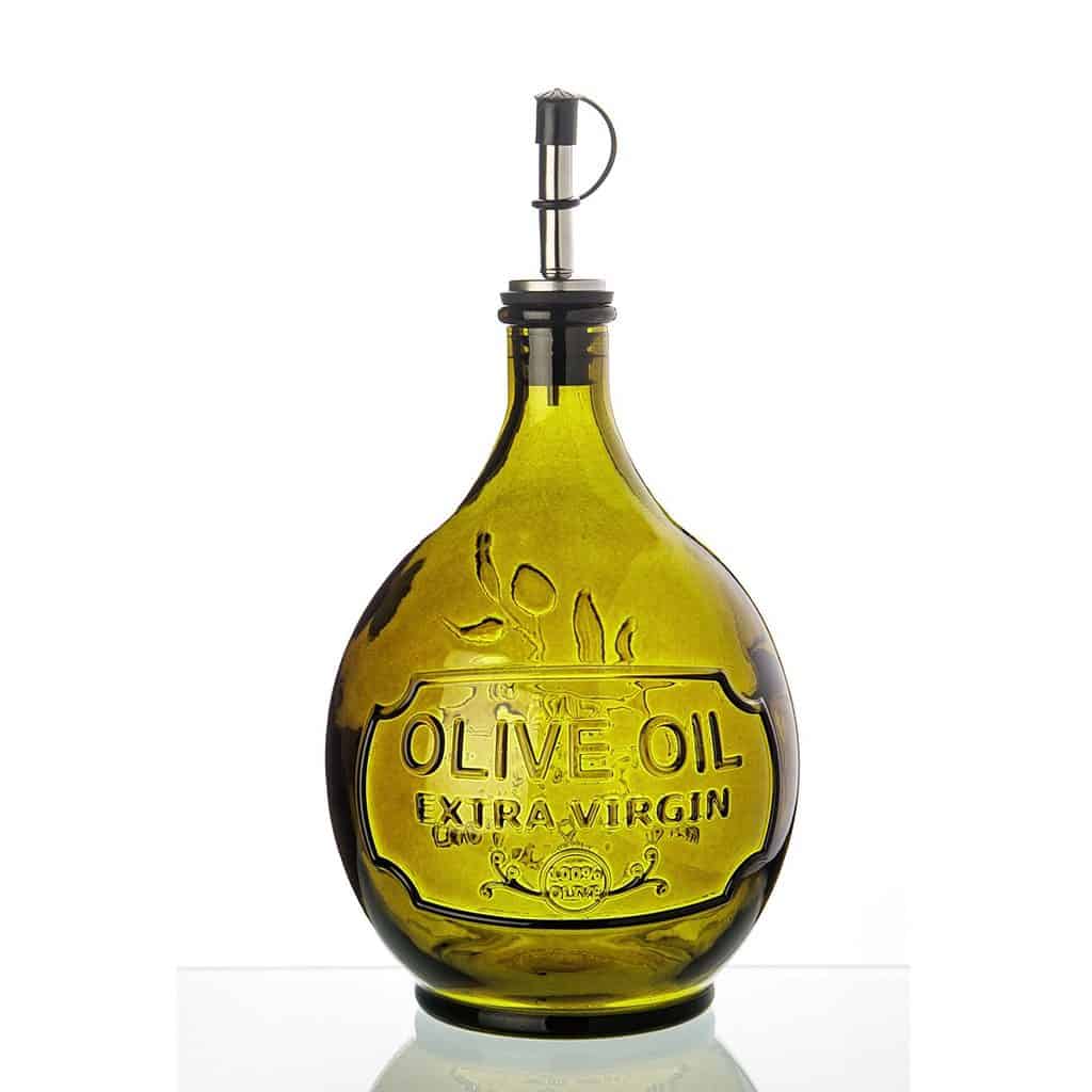 olivoljekanna grön glas