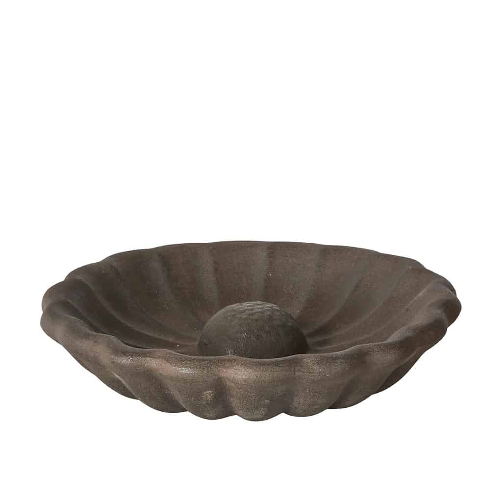 fågelbad brunmelerad terrakotta Wikholm form