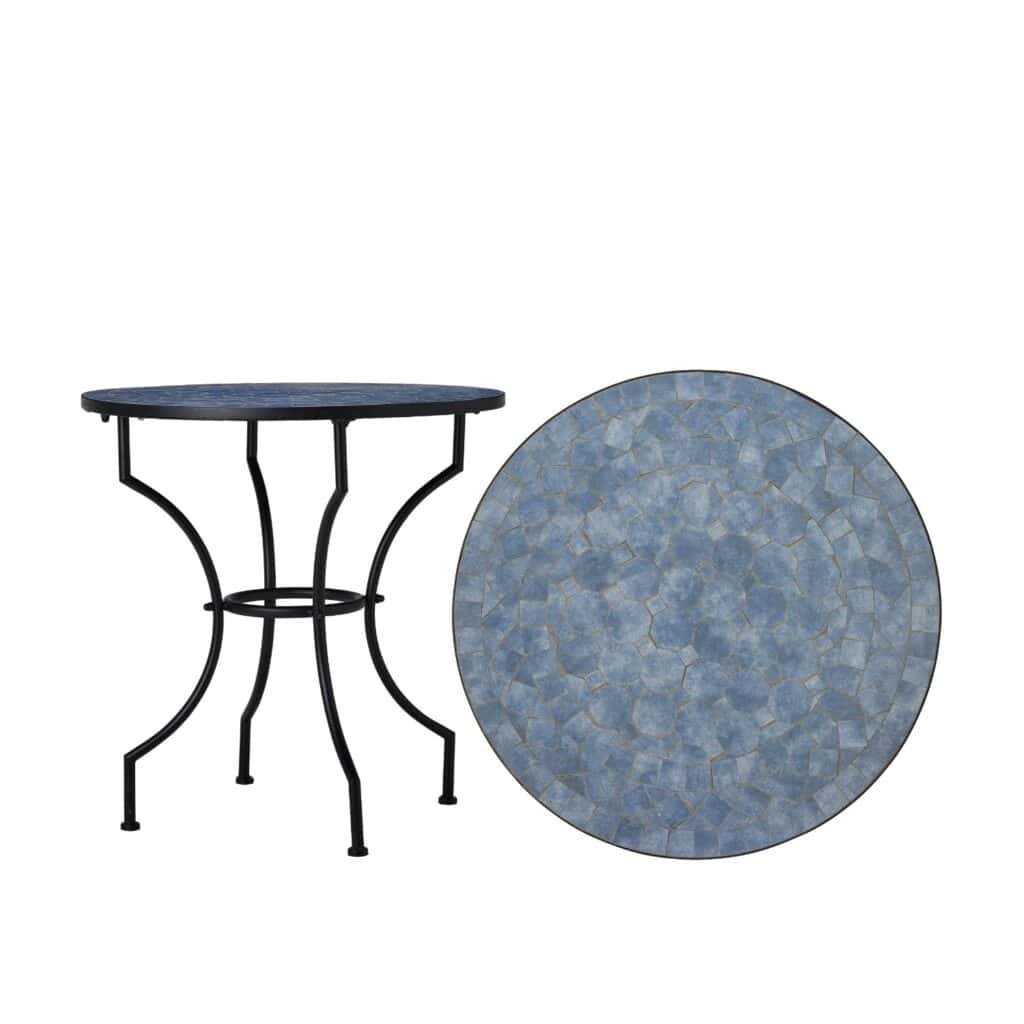 TRIESTE trädgårdsbord med blå mosaik från varumärket Wikholm form.