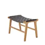 Pallen PORTO i svart läder och odlad teak från varumärket Wikholm form