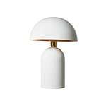 Vit bordslampa ROME från Wikholm Form, med kupolformad skärm och robust järnfot.