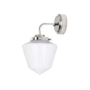 Badrumslampa SIGNE vägg, nickel/vit