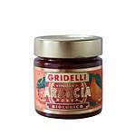 Gridelli ekologisk blodapelsinmarmelad i en elegant glasburk med guldlock och färgglad etikett.