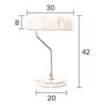 Måttillustration av bordslampan ECLIPSE från Dutchbone, som visar höjd 42 cm, skärmens diameter 30 cm, och basens diameter 20 cm.