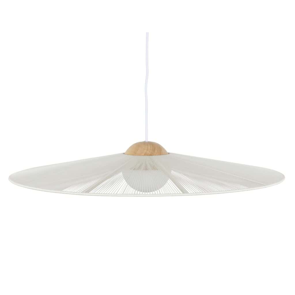 Minimalistisk taklampa Belle från Zuiver i beige med en elegant och luftig design, tillverkad med spunnet rep och trädetaljer.