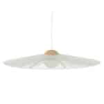 Minimalistisk taklampa Belle från Zuiver i beige med en elegant och luftig design, tillverkad med spunnet rep och trädetaljer.