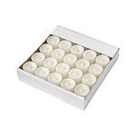 En kartong med 50 vita värmeljus från Affari of Sweden, perfekt för ljuslyktor och mysiga kvällar.