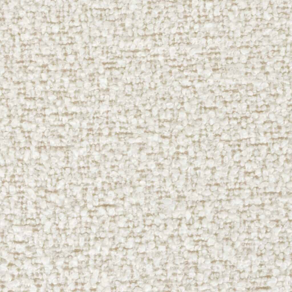 Närbild på det vita bouclétyget på Barstol JOA Vit – mjukt, strukturerat och slitstarkt för en elegant och modern look.