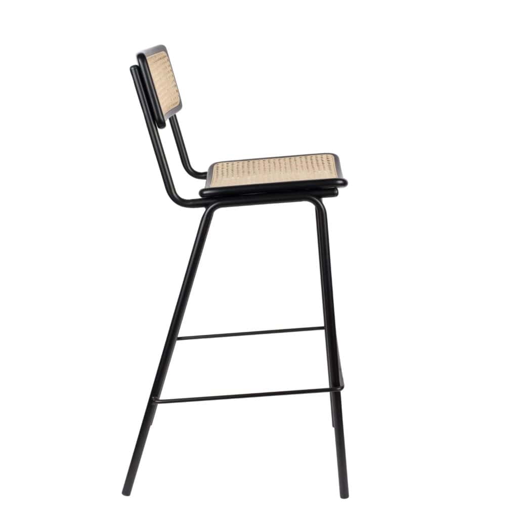 Barstol i rotting med svart metallram sedd från sidan – Zuiver JORT