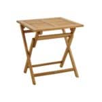 Fällbart cafébord i teak från Brafab, modell TURIN, med en kvadratisk bordsskiva och klassisk design.