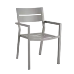 Karmstol DELIA i färgen khaki från Brafab, sedd framifrån.