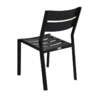 Frilagd bild bakifrån på svarta DELIA matstolen