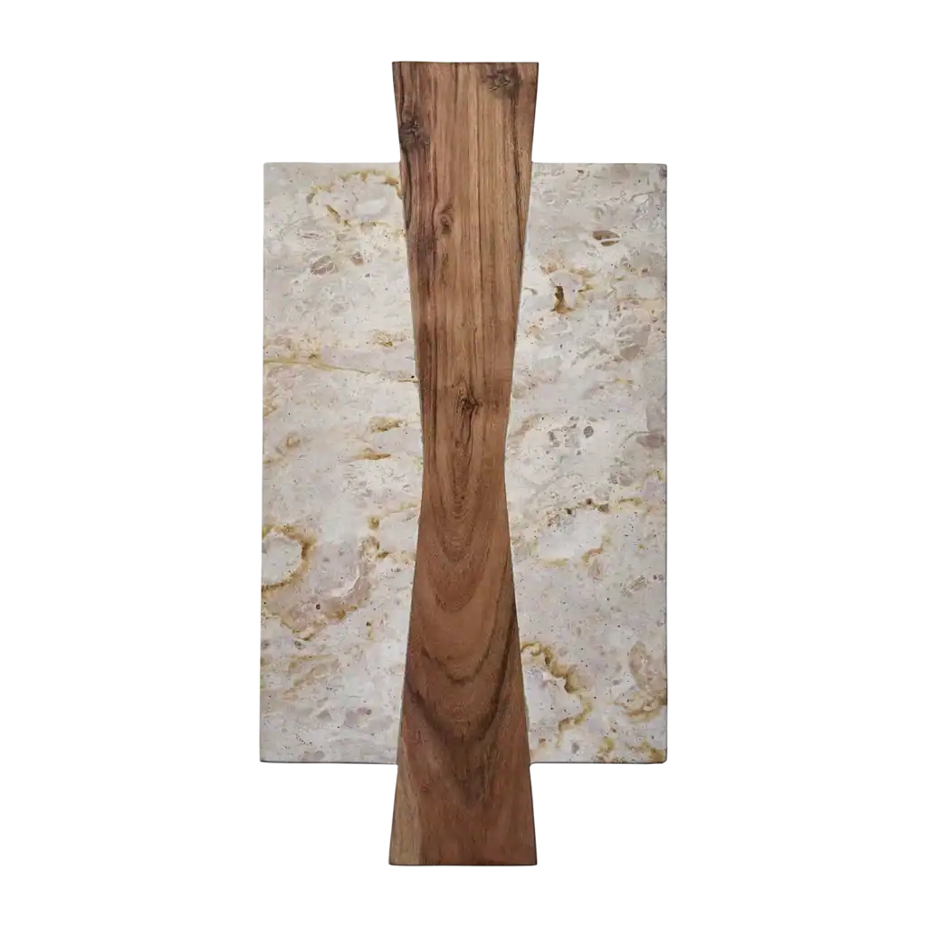 Skärbräda THYME i beige butterscotch-marmor och akaciaträ från Affari of Sweden.