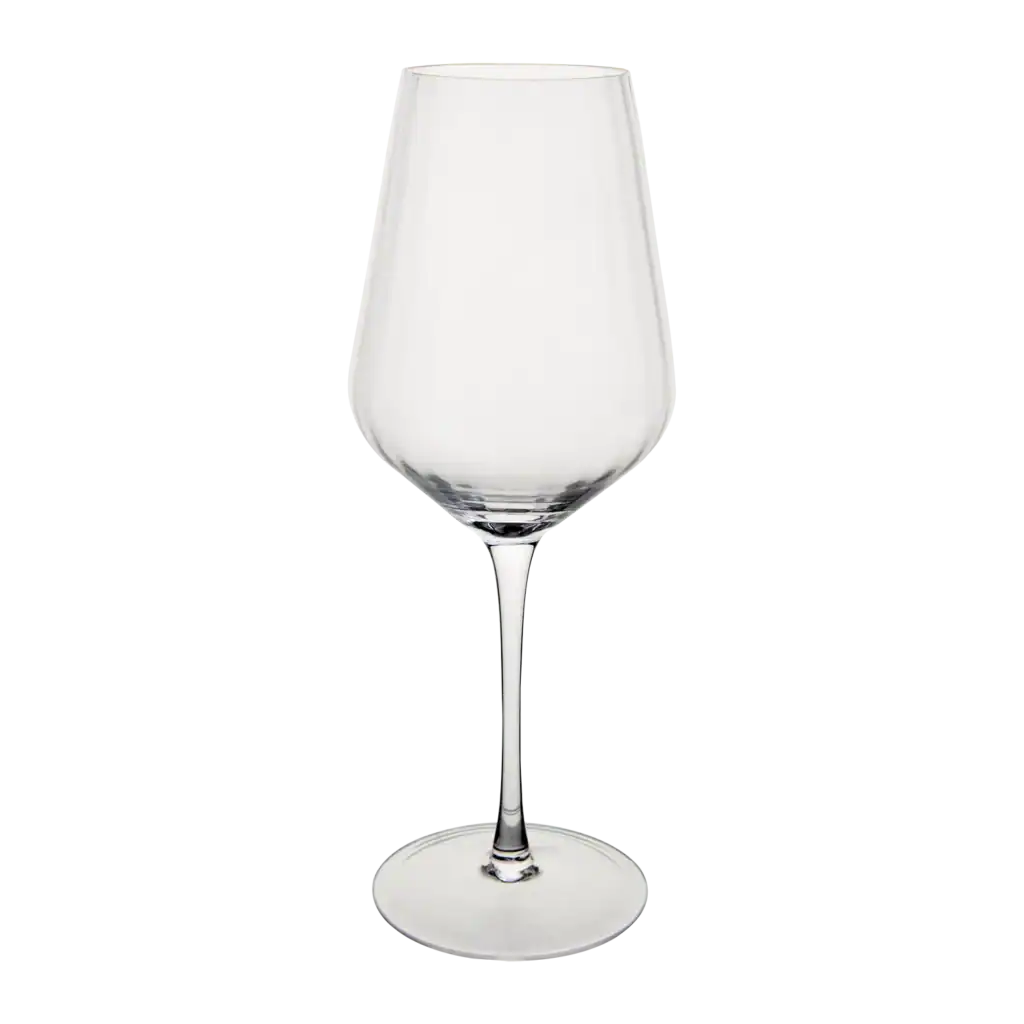 Vittvinsglas NOMI i munblåst klart glas mot vit bakgrund
