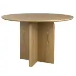Matbord Laurent i naturfärg, rund modell med plats för fyra personer. Perfekt för mindre matplatser eller kök.
