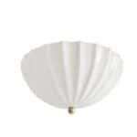 Plafond i vitt opalglas från Strömshaga med räfflad kupa och liten mässingsdetalj i botten