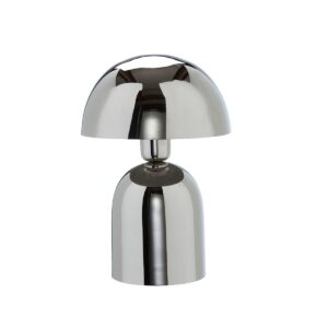 Bordslampa i krom – ROME från Wikholm Form med rundad skärm och skulptural form i blank metall.