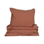Påslakanset ekologisk bomull Terracotta – ett påslakan och ett örngott i varm jordig ton