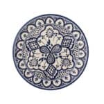 Handmålad tallrik KARLIE blå 19 cm från Bloomingville i stengods, vacker assiett med blått mönster perfekt till förrätt och dessert.