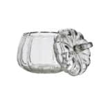 Liten klar glasskål i form av pumpa med locket bredvid – PUMPKIN från Affari of Sweden.