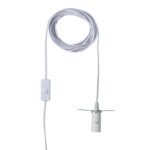 Vit lampsladd ELECTRO 5 meter med E14-sockel och strömbrytare – perfekt till pappersstjärna eller julstjärna.
