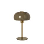 Milano bordslampa grön – elegant metallampa med mässingsfot och glansig skärm