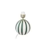 Lampfot Alba i opalglas med gröna ränder och vit bas