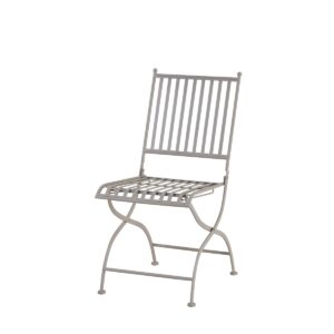 Beige hopfällbar trädgårdsstol i järn med klassisk cafékänsla