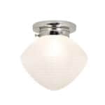 Tänd badrumslampa Alfred i nickel med frostat glas, taklampa Ø24 cm IP44