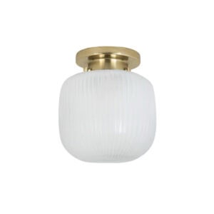 Badrumslampa Eli i mässing med frostat glas för takmontering