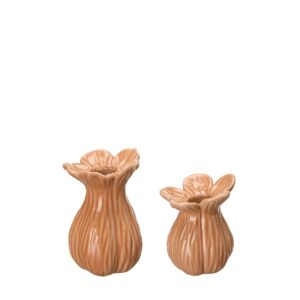 Persikorosa porslinsvas Ingrid med blomformad öppning