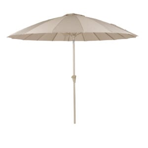 Parasoll 250 cm beige med metallstång för uteplats och trädgård