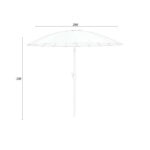 Måttbild parasoll 250 cm beige med diameter 250 cm och höjd 235 cm