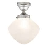 Tänd taklampa Alfred i nickel med frostat glas Ø24 x H37 cm