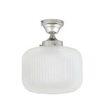 Taklampa Eli i nickel med frostat glas, Ø32 cm