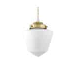 Taklampa Signe i mässing och opalglas Ø16x18 cm med droppformad kupa