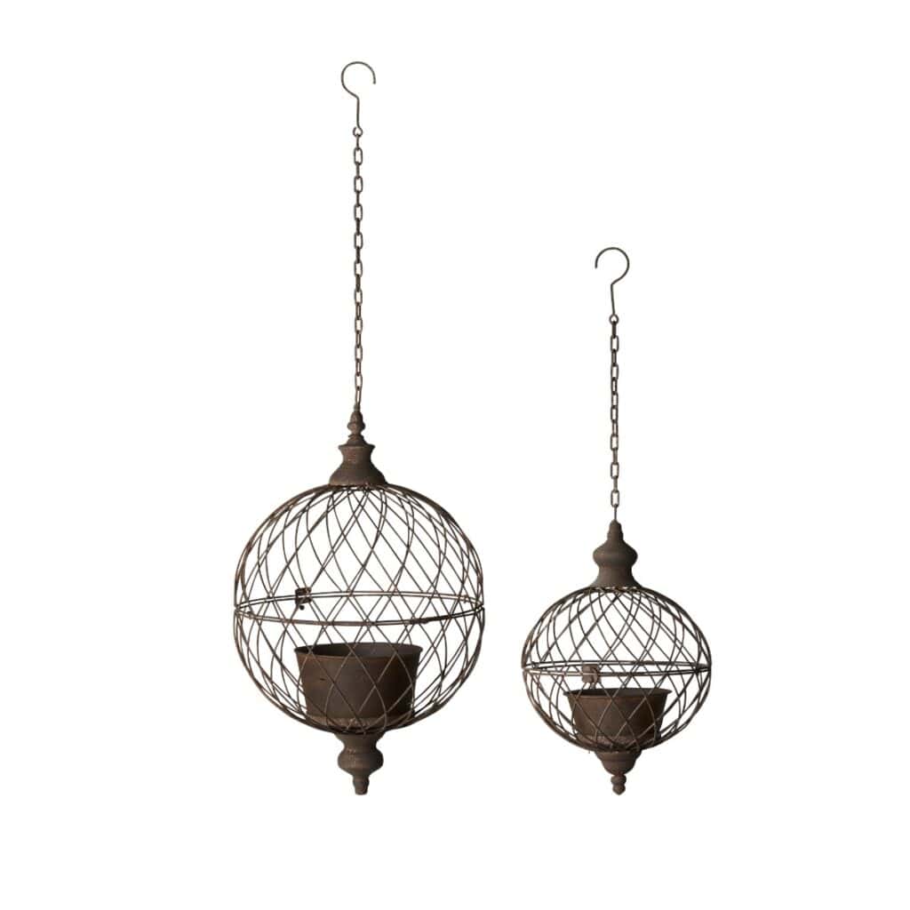 Ampel RAGNA i rostbrunt järn med kedja för utomhusbruk