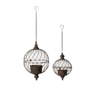 Ampel RAGNA i rostbrunt järn med kedja för utomhusbruk