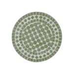 Runt mosaikbord med grön keramikmosaik 100 cm