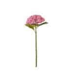 Rosa konstgjord hortensia i polyester med grön stjälk, 60 cm