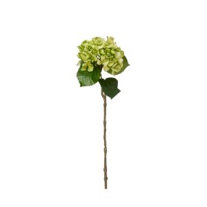 Grön konstgjord hortensia med fylligt blomhuvud och 60 cm lång stjälk