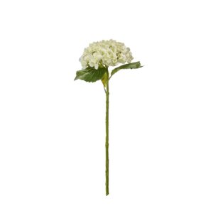 Vit konstgjord hortensia med fyllig blomma och lång grön stjälk, 60 cm